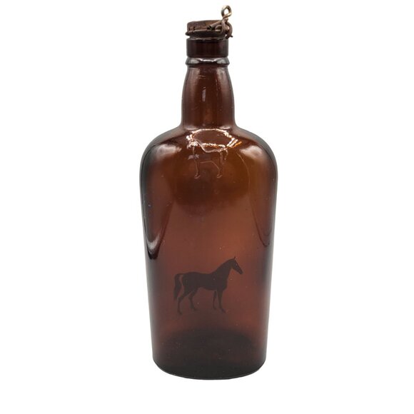 White Horse Distillers Ltd Glasgow Scotland EMPTY Scotch Whisky Bottle Brown - Picture 5 of 9